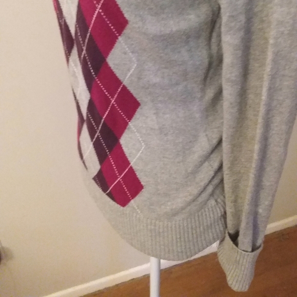 Merona Grey, Brown/Burgandy Argle Sweater - Picture 5 of 8